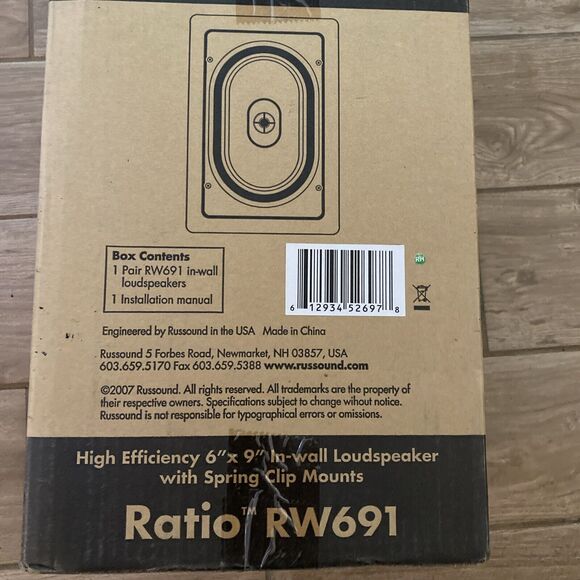 Russound RW691 6x9” pair In-wall Loudspeakers - White - Spring Clip Mounts - Picture 4 of 5